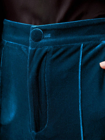 MOTF PREMIUM VELVET FRONT SEAM SUIT PANTS