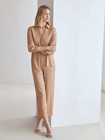 MOTF PREMIUM VISCOSE GATHERED WRAP JUMPSUIT