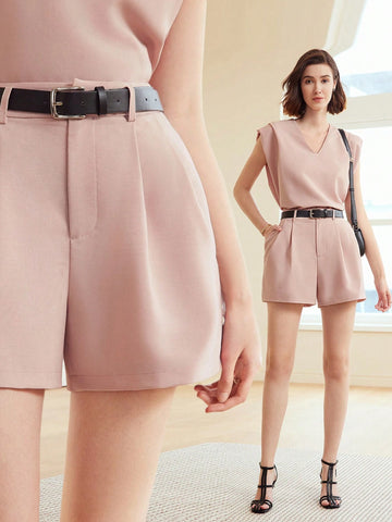 MOTF PREMIUM WOMEN'S WOVEN FOLDED PLEATED SHORTS