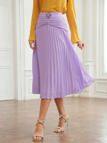 MOTF PREMIUM WOVEN GATHERED BIAS CUT MIDI SKIRT