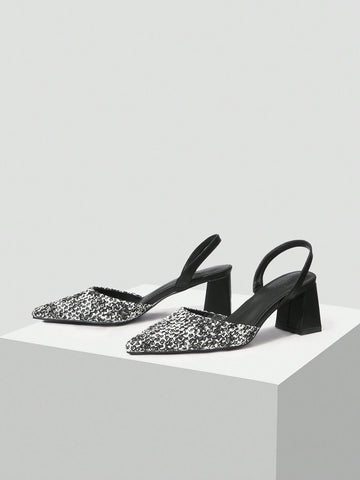 WOVEN SLINGBACK HEELS