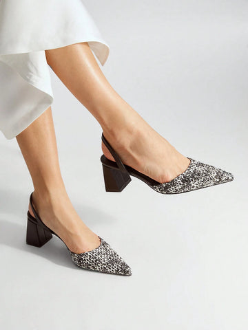 WOVEN SLINGBACK HEELS