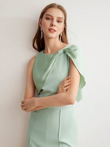 MOTF PREMIUM WOVEN WOMEN'S ASYMMETRICAL SHOULDER SEAM FRONT JUMPSUIT