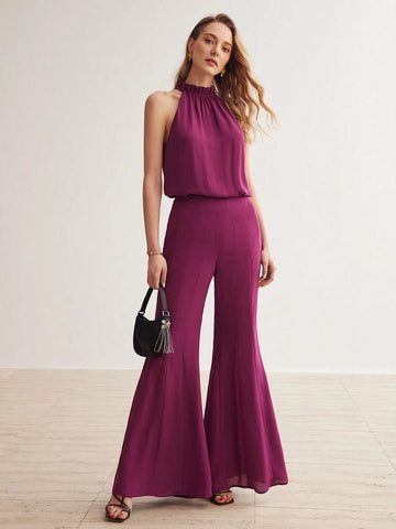 MOTF PREMIUM WOVEN WOMEN'S FRILL TRIM SLEEVELESS SHIRT