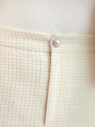 MOTF PREMIUM WOVEN WOMEN'S SLANT POCKET MIDI SKIRT