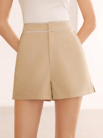 MOTF PREMIUM WOVEN WOMEN'S SLANT POCKET SOLID SHORTS