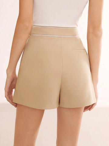 MOTF PREMIUM WOVEN WOMEN'S SLANT POCKET SOLID SHORTS