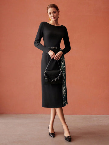 MOTF PREMIUM ZIPPER PLEATED MIDI SKIRT WITHOUT BELT