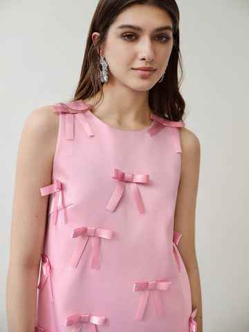 MOTF STUDIO BOW DECOR SLEEVELESS DRESS, VALENTINE'S DAY