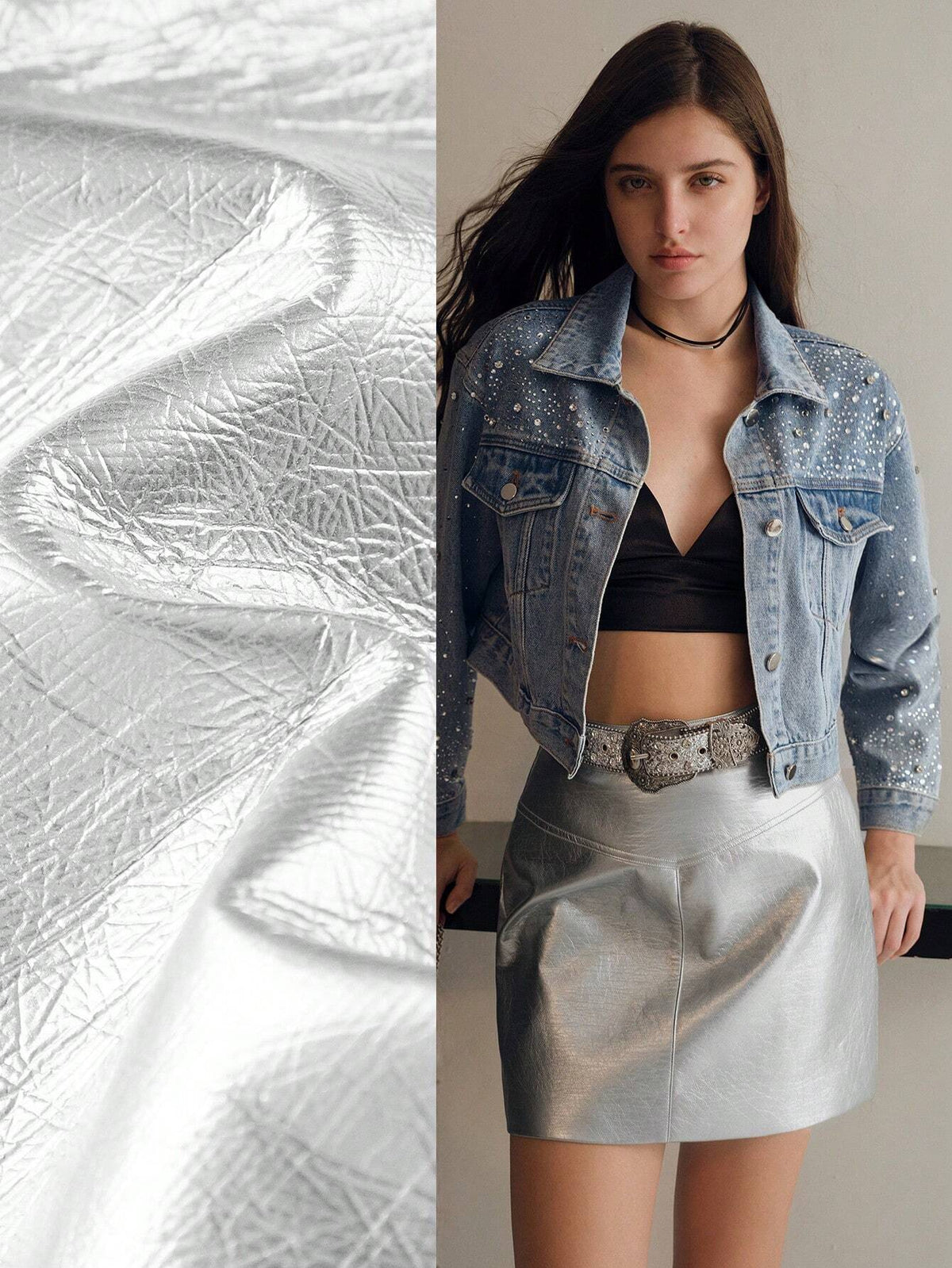 MOTF STUDIO PU LEATHER SOLID SKIRT WITHOUT BELT