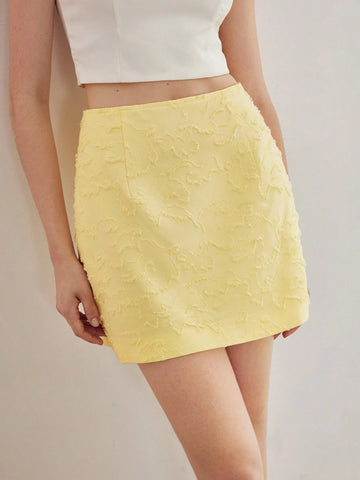 MOTF STUDIO SOLID FUZZY TEXTURED SKIRT
