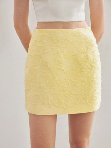 MOTF STUDIO SOLID FUZZY TEXTURED SKIRT