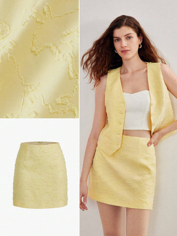 MOTF STUDIO SOLID FUZZY TEXTURED SKIRT