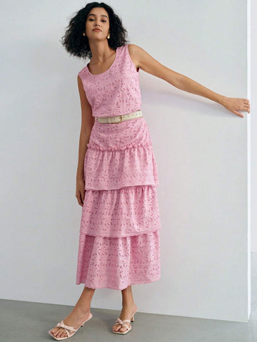 MOTF STUDIO SOLID SCHIFFY LAYERED RUFFLE HEM SKIRT