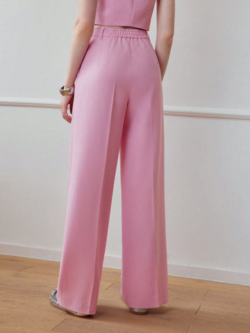 MOTF STUDIO SOLID ZIPPER FLY SEAM FRONT SUIT PANTS