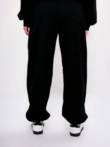 MUSERA Cuffed Logo Embriodered Sweatpants