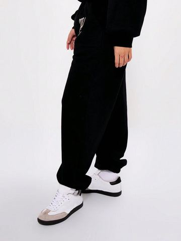 MUSERA Cuffed Logo Embriodered Sweatpants