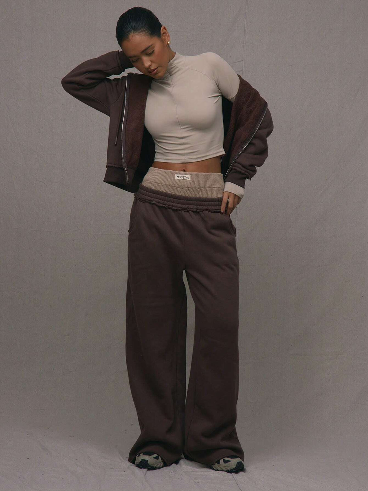 MUSERA Fall 2 In 1 Waist Baggy Sweatpants