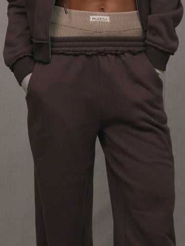 MUSERA Fall 2 In 1 Waist Baggy Sweatpants