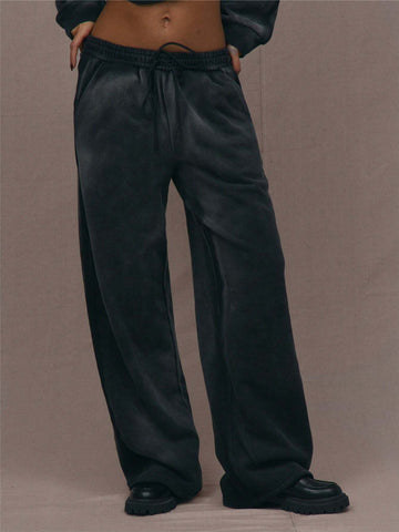 MUSERA Fall Distressed Washed Wide Leg Jogger
