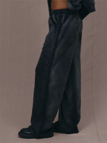 MUSERA Fall Distressed Washed Wide Leg Jogger