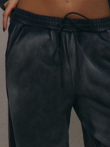MUSERA Fall Distressed Washed Wide Leg Jogger