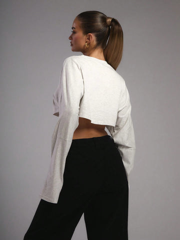 MUSERA Jersey Long Sleeve Crop Top