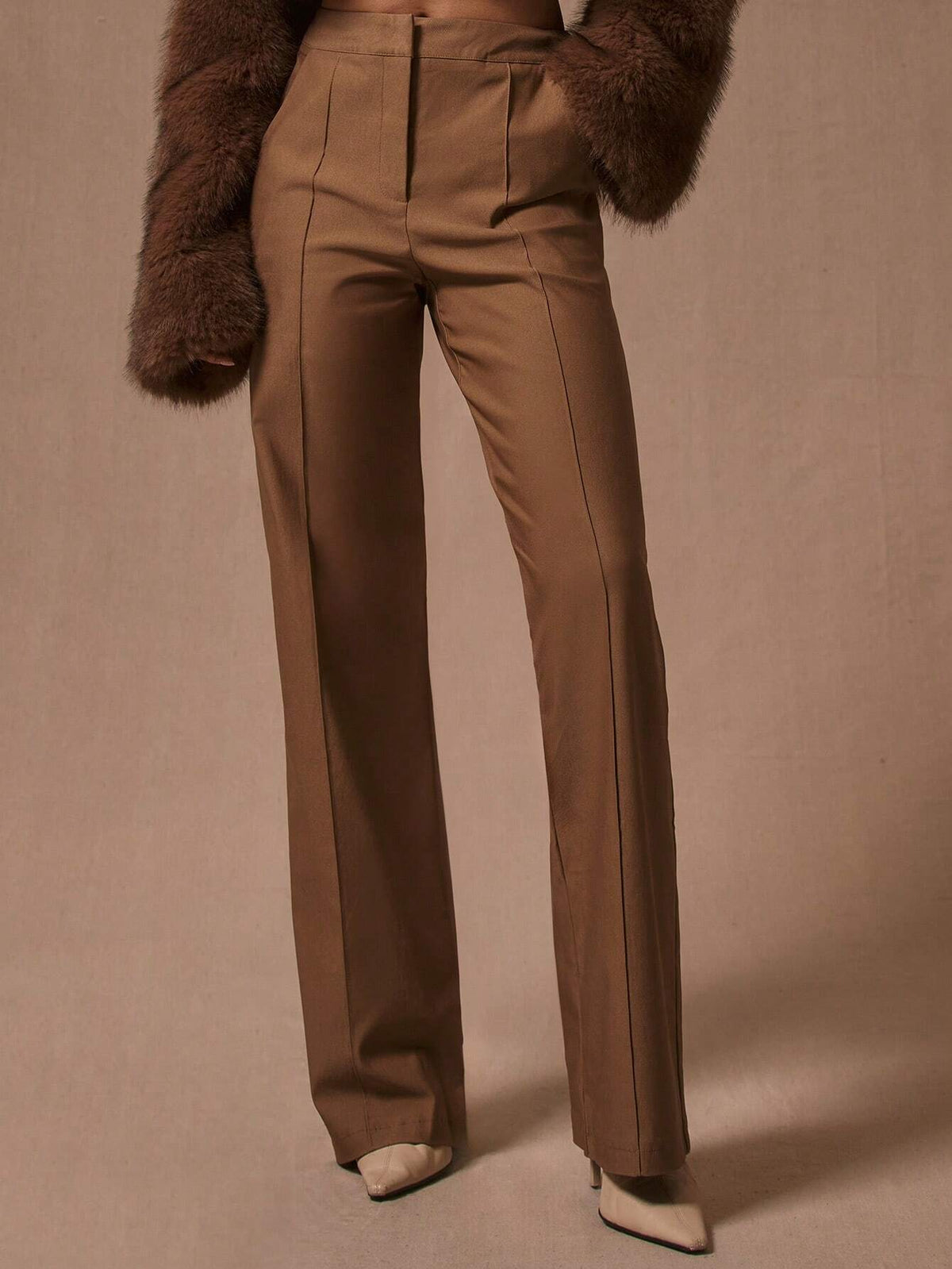 MUSERA Low Rise Straight Leg Tailored Trousers