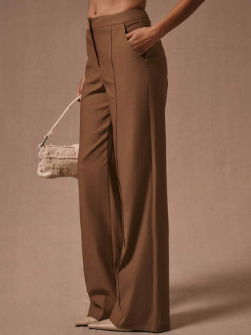 MUSERA Low Rise Straight Leg Tailored Trousers