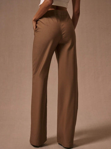 MUSERA Low Rise Straight Leg Tailored Trousers