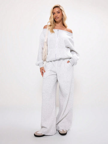 MUSERA Oversized Raw Hem Sweatpants