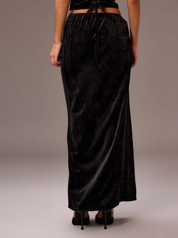 MUSERA Sexy Asymmetric Waist Split Thigh Maxi Skirt Success