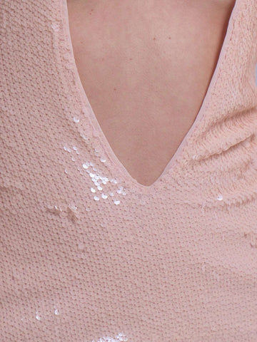 MUSERA Sexy Sequin Plunge Mini Dress