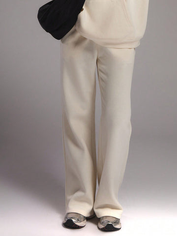 MUSERA Solid Colored Drawstring Waist Wide Leg Pants