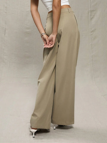 MUSERA Stone Straight Leg Tailored Trouser