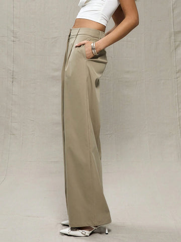 MUSERA Stone Straight Leg Tailored Trouser