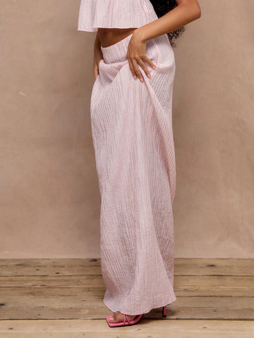MUSERA Textured Cheesecloth Maxi Skirt
