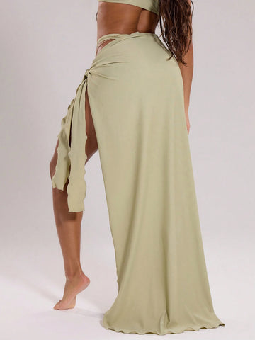 MUSERA Tie Front Sarong Midaxi Skirt