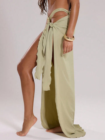 MUSERA Tie Front Sarong Midaxi Skirt
