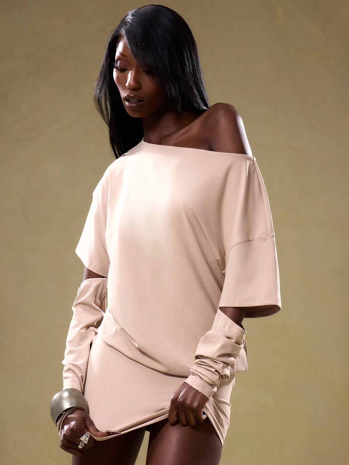MUSERA Two-In-One Sleeve Mini Dress