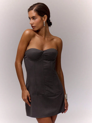 MUSERA Wired Corset Bandeau Short Dress