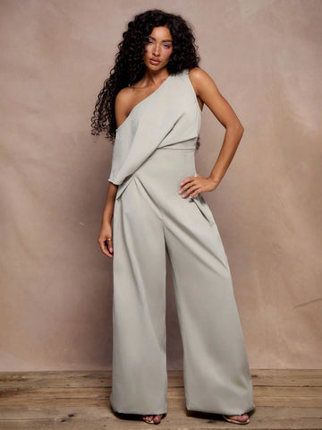 MUSERA Woven Bardot Wide Leg Jumpsuit