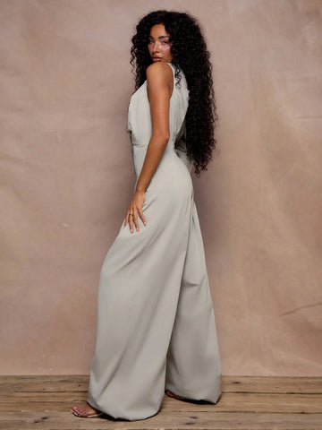 MUSERA Woven Bardot Wide Leg Jumpsuit