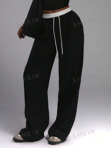 MUSERA Pintuck Detail Wide Leg Joggers