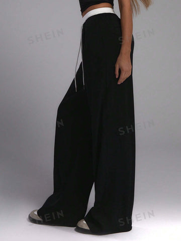 MUSERA Pintuck Detail Wide Leg Joggers