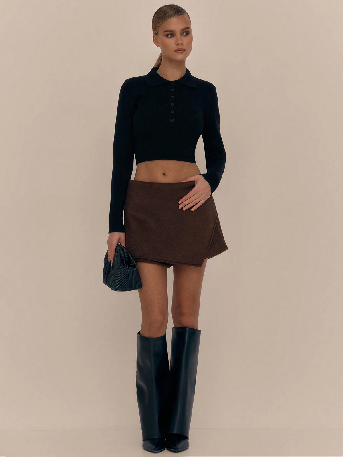 MUSERA Wrapped Front Panel Skort