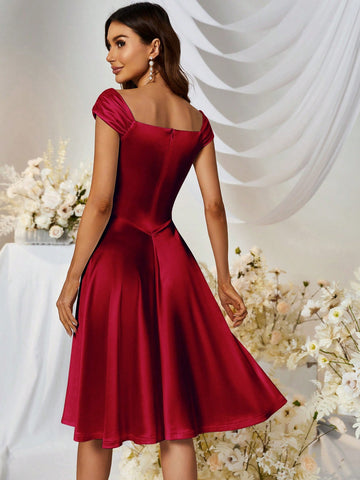 MUXXN A-line Retro Elegant Cocktail Party Swing Dress