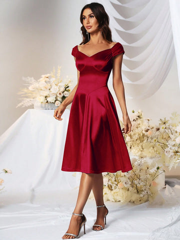 MUXXN A-line Retro Elegant Cocktail Party Swing Dress