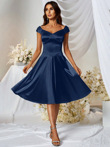 MUXXN A-line Retro Elegant Cocktail Party Swing Dress