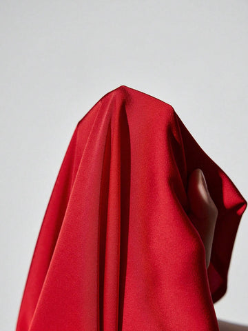 Maija 1pc Women's Solid Color Wrap Around Draped Elegant Long Sleeve Mini Dress